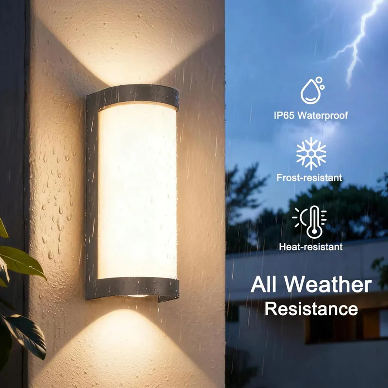 YINDALU LED Wandlamp Waterdicht Antraciet Warm Binnen 24W IP65 — foto 6