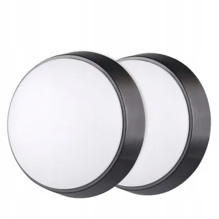 M LED Plafond- en Wandlamp Rond Zwart 2 Stuks Interieur 18W 4000K IP65 — miniatuur 1