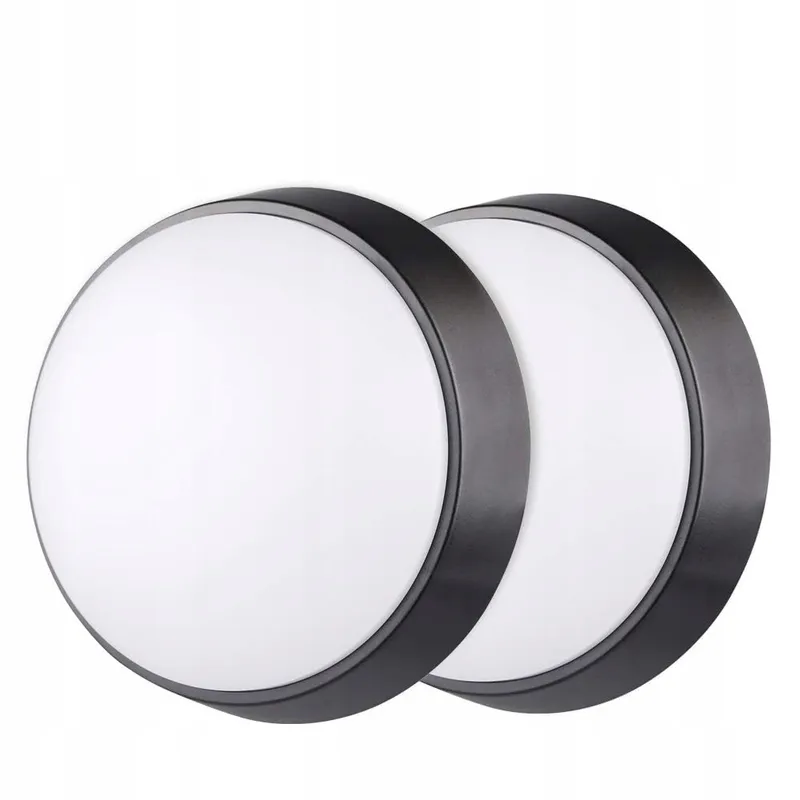 M LED Plafond- en Wandlamp Rond Zwart 2 Stuks Interieur 18W 4000K IP65 — foto 1