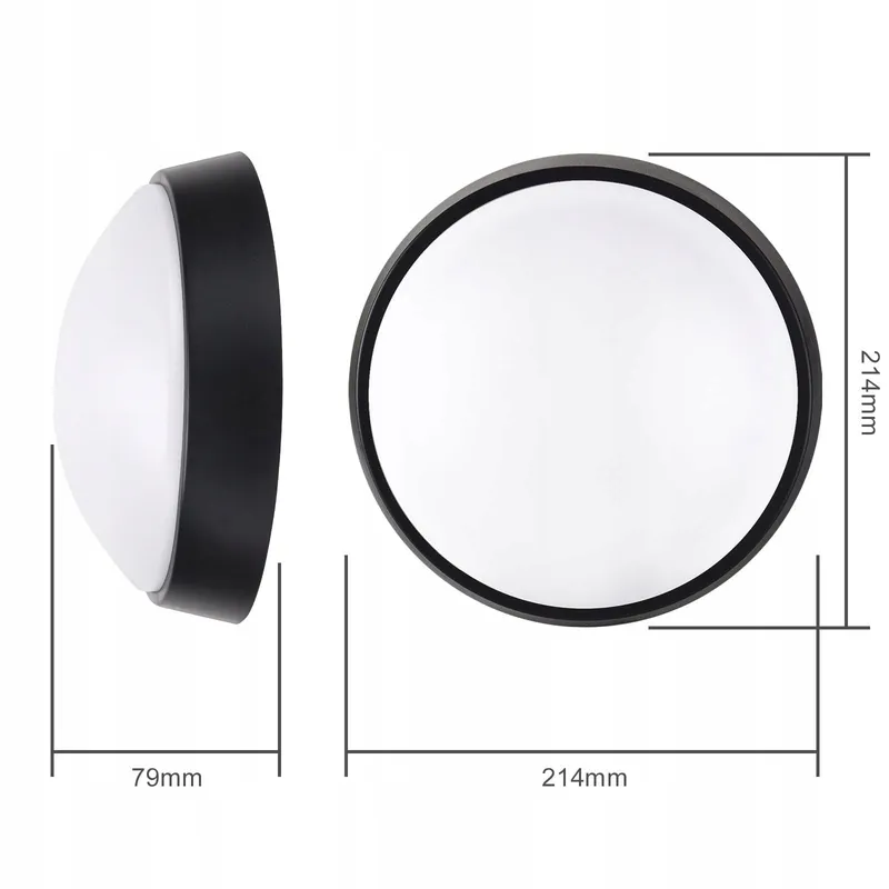 M LED Plafond- en Wandlamp Rond Zwart 2 Stuks Interieur 18W 4000K IP65 — foto 3