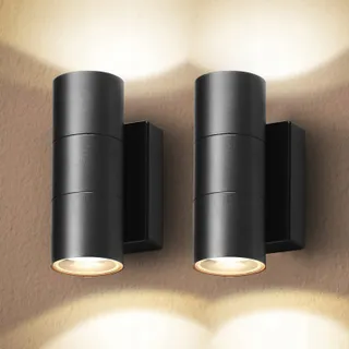 CELAVY LED Buitenwandlamp Modern Up Down Zwart IP65 2 Stuks