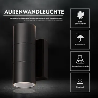 CELAVY LED Buitenwandlamp Modern Up Down Zwart IP65 2 Stuks — miniatuur 2