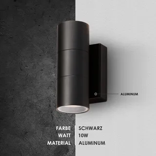 CELAVY LED Buitenwandlamp Modern Up Down Zwart IP65 2 Stuks — miniatuur 3