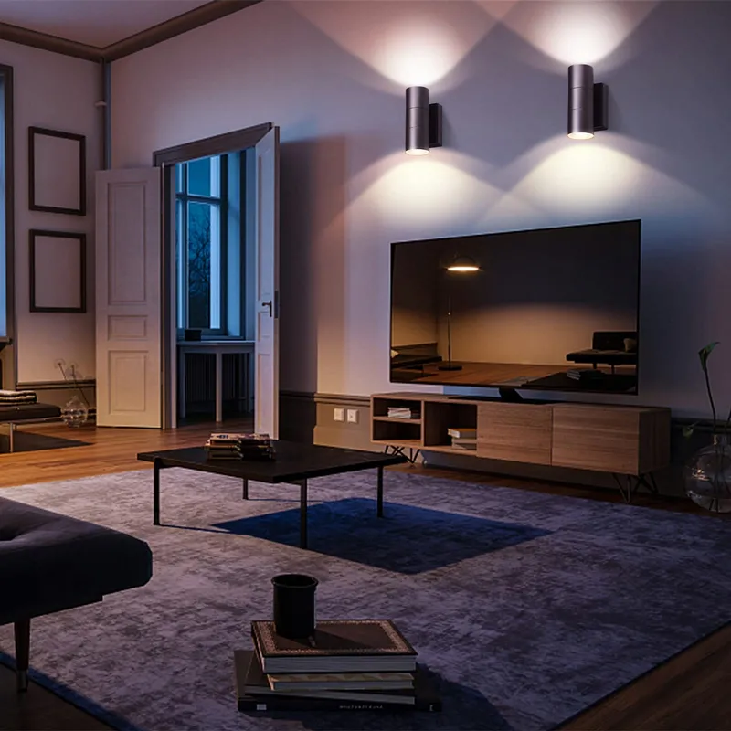 CELAVY LED Buitenwandlamp Modern Up Down Zwart IP65 2 Stuks — foto 5