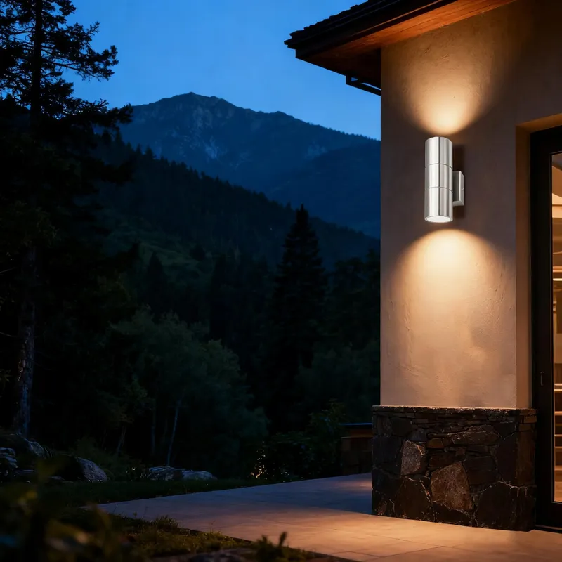 JNR Up Down Buitenwandlamp Waterdicht Zilver LED GU10 IP54 — foto 8