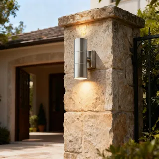 JNR Up Down Buitenwandlamp Waterdicht Zilver LED GU10 IP54 — miniatuur 7