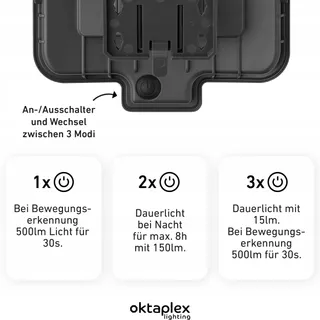 OKTAPLEX Solar Wandlamp Met Bewegingsmelder Antraciet IP44 2 Stuks — miniatuur 4