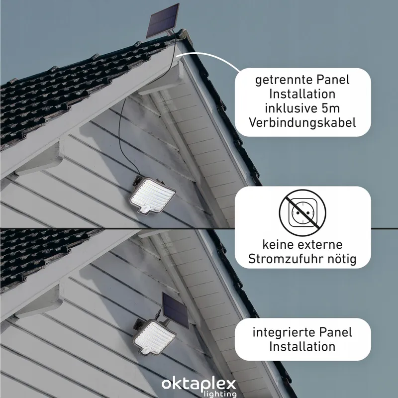 OKTAPLEX Solar Wandlamp Met Bewegingsmelder Antraciet IP44 2 Stuks — foto 5