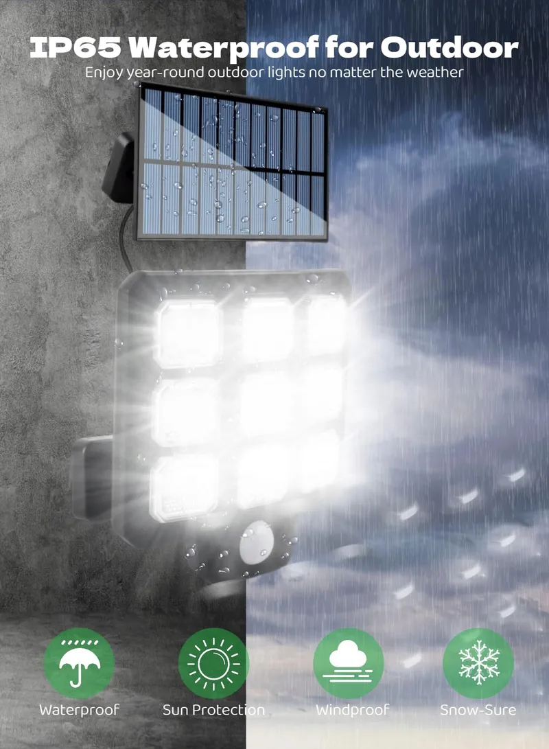 WEGOODLIFE Solarlamp Bewegingssensor Afstandsbediening Tuin Garage IP65 — foto 6
