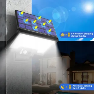 JESLED Solarlampen Bewegingssensor Draaibaar Tuin IP65 — miniatuur 2