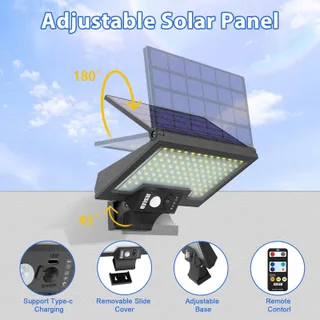 JESLED Solarlampen Bewegingssensor Draaibaar Tuin IP65 — miniatuur 6
