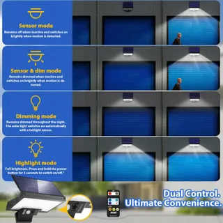JESLED Solarlampen Bewegingssensor Draaibaar Tuin IP65 — miniatuur 4