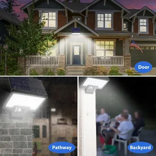 JESLED Solarlampen Bewegingssensor Draaibaar Tuin IP65 — miniatuur 9