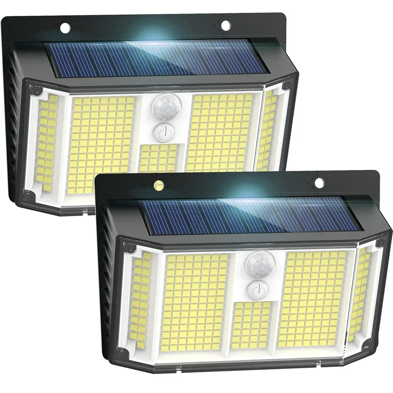 FRATINK Solarlampen Bewegingssensor IP65 268 LED 2 Stuks — foto 1