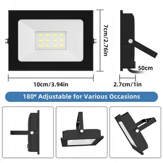 PAPASBOX LED Schijnwerper Buiten Warmwit Waterdicht 12V 10W IP65 — miniatuur 2