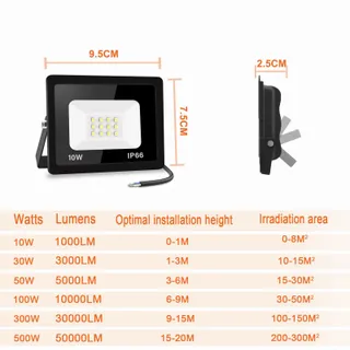 JEFEDANA LED Schijnwerper Buiten Extra Fel Warmwit 10W IP66 — miniatuur 2