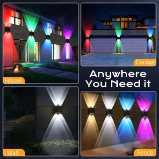 QUNTIS Solar LED Buitenwandlamp IP65 Balkon Terras 4 St — miniatuur 9