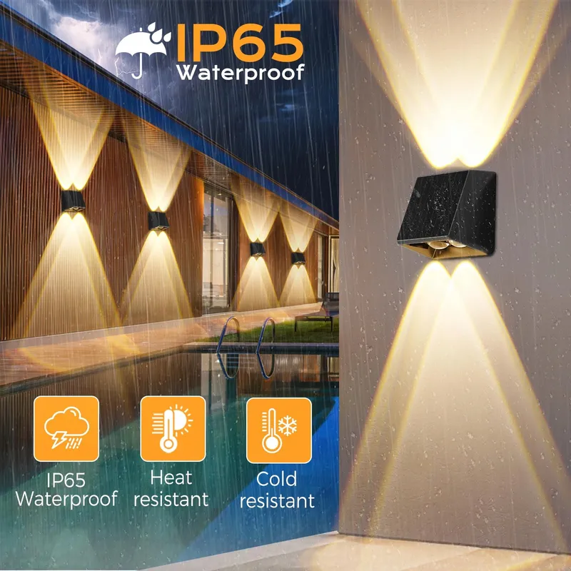 QUNTIS Solar LED Buitenwandlamp IP65 Balkon Terras 4 St — foto 5