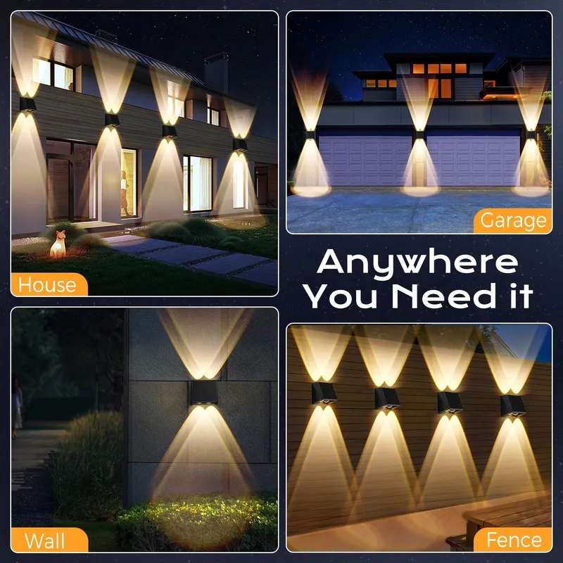 QUNTIS Solar LED Buitenwandlamp IP65 Balkon Terras 4 St — foto 8