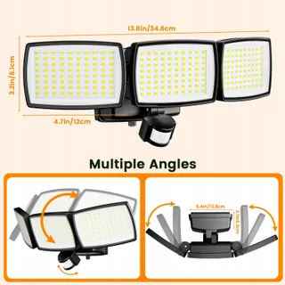 KIBTOY Batterijlamp Met Bewegingssensor Buiten Tuin Garage IP65 — miniatuur 5