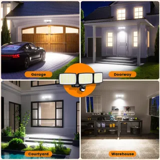KIBTOY Batterijlamp Met Bewegingssensor Buiten Tuin Garage IP65 — miniatuur 7