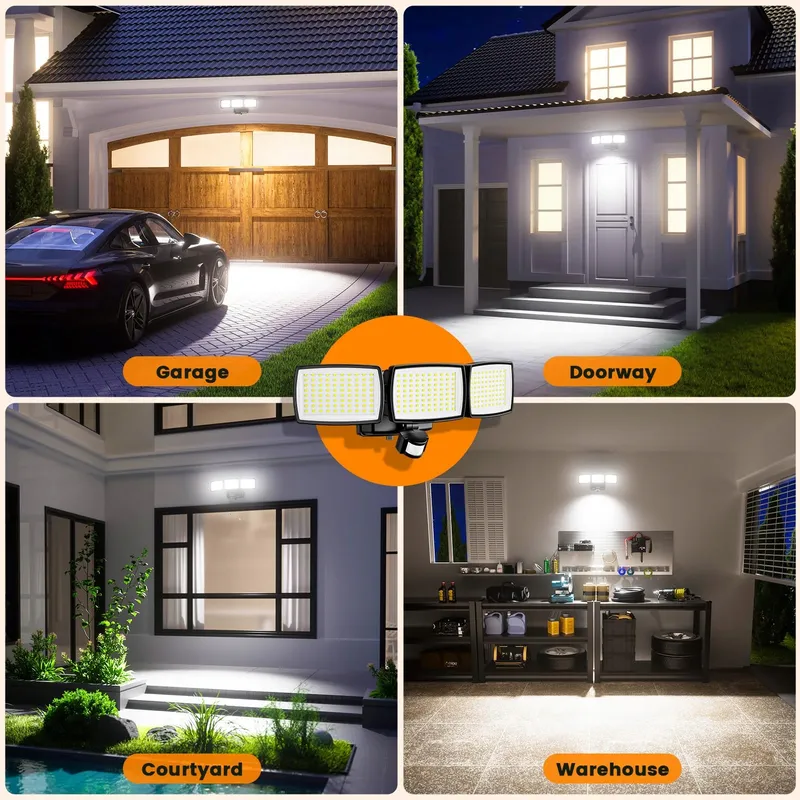 KIBTOY Batterijlamp Met Bewegingssensor Buiten Tuin Garage IP65 — foto 7