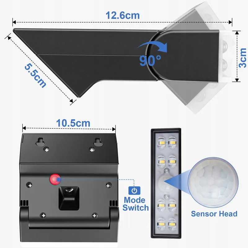 GILIWOSY Solar Buitenlamp met Bewegingssensor Tuin Garage IP65 — foto 7