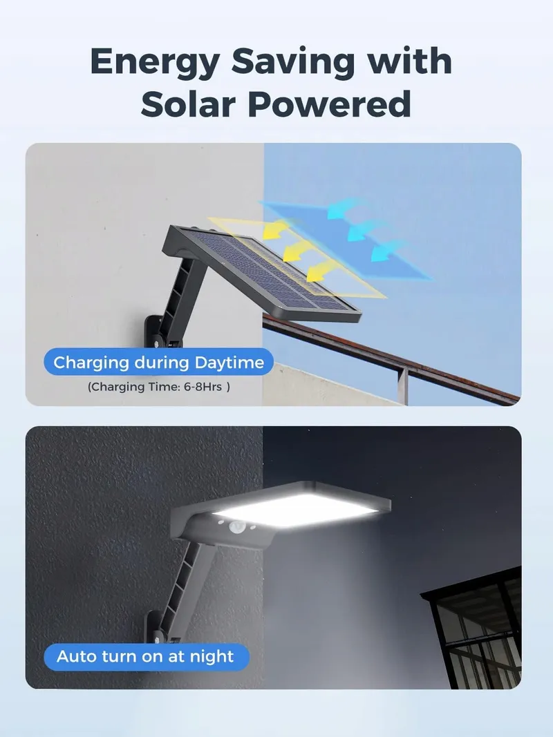 COLBOR Solar Buitenlamp Bewegingsmelder Afstandsbediening 56 LED — foto 2