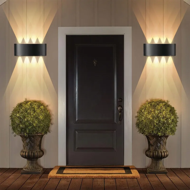 CHEVVY LED Wandlamp Up Down Zwart Modern Binnen Buiten 2x8W — foto 3
