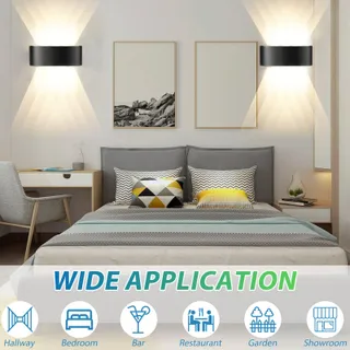CHEVVY LED Wandlamp Up Down Zwart Modern Binnen Buiten 2x8W — miniatuur 6