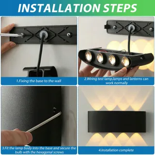 CHEVVY LED Wandlamp Up Down Zwart Modern Binnen Buiten 2x8W — miniatuur 4