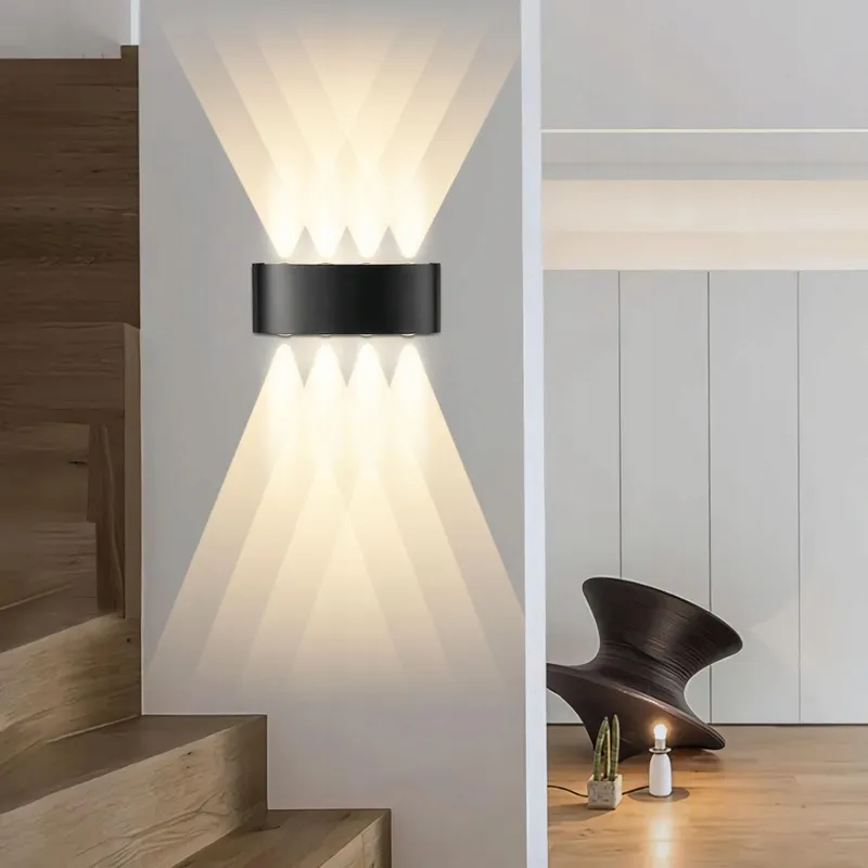 CHEVVY LED Wandlamp Up Down Zwart Modern Binnen Buiten 2x8W — foto 7