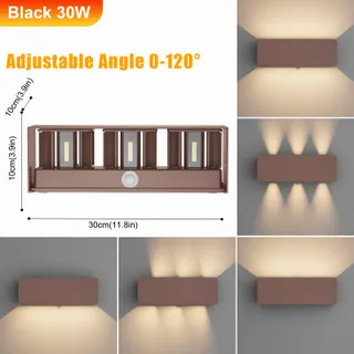 KLIGHTEN Up Down Buitenlamp Met Bewegingssensor Verstelbaar 30W IP65 — miniatuur 4