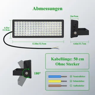 SUFUYA LED Schijnwerper Schemersensor 100W IP67 — miniatuur 8