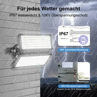 HOPEDAMAI LED Schijnwerper Buiten Extra Fel Koudwit 200W IP67 — miniatuur 4