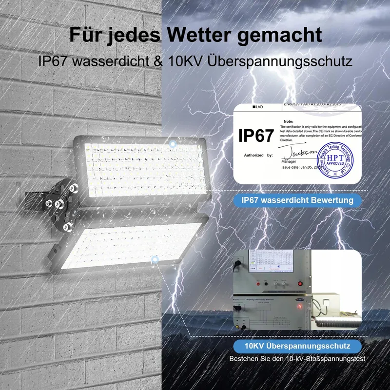 HOPEDAMAI LED Schijnwerper Buiten Extra Fel Koudwit 200W IP67 — foto 4