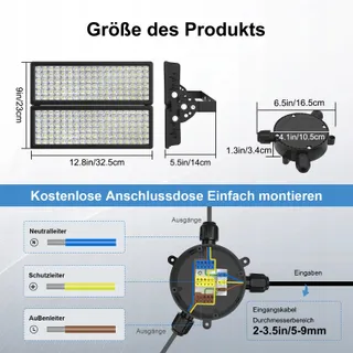 HOPEDAMAI LED Schijnwerper Buiten Extra Fel Koudwit 200W IP67 — miniatuur 7