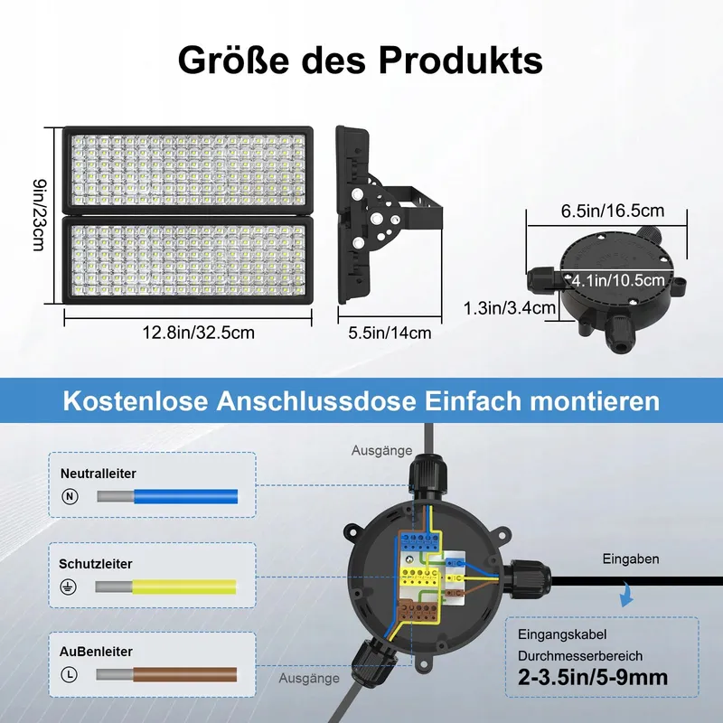 HOPEDAMAI LED Schijnwerper Buiten Extra Fel Koudwit 200W IP67 — foto 7