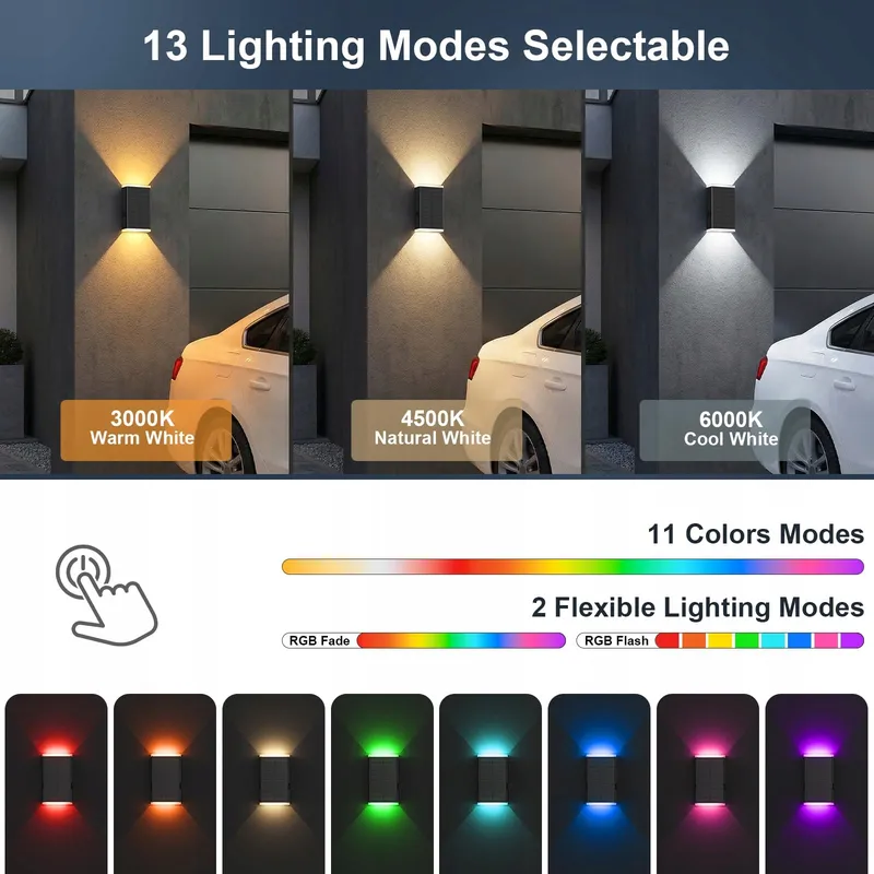 GBEAST Solar Buitenwandlamp RGB Decoratief Boven Onder IP67 — foto 3