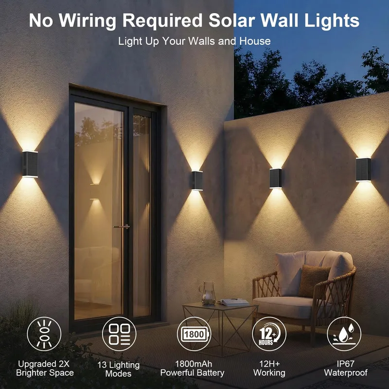 GBEAST Solar Buitenwandlamp RGB Decoratief Boven Onder IP67 — foto 2