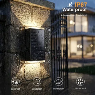 GBEAST Solar Buitenwandlamp RGB Decoratief Boven Onder IP67 — miniatuur 5