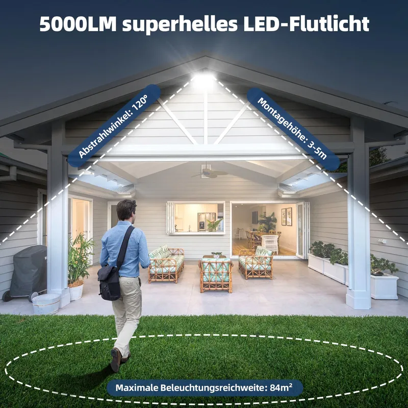 WOWSPEED LED Schijnwerper Buiten Warmwit Kabel 300cm IP65 50W — foto 7