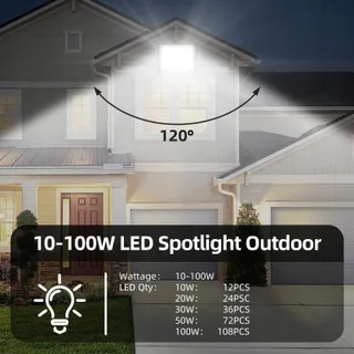 WOWSPEED LED Schijnwerper Buiten Warmwit Kabel 300cm IP65 50W — miniatuur 3
