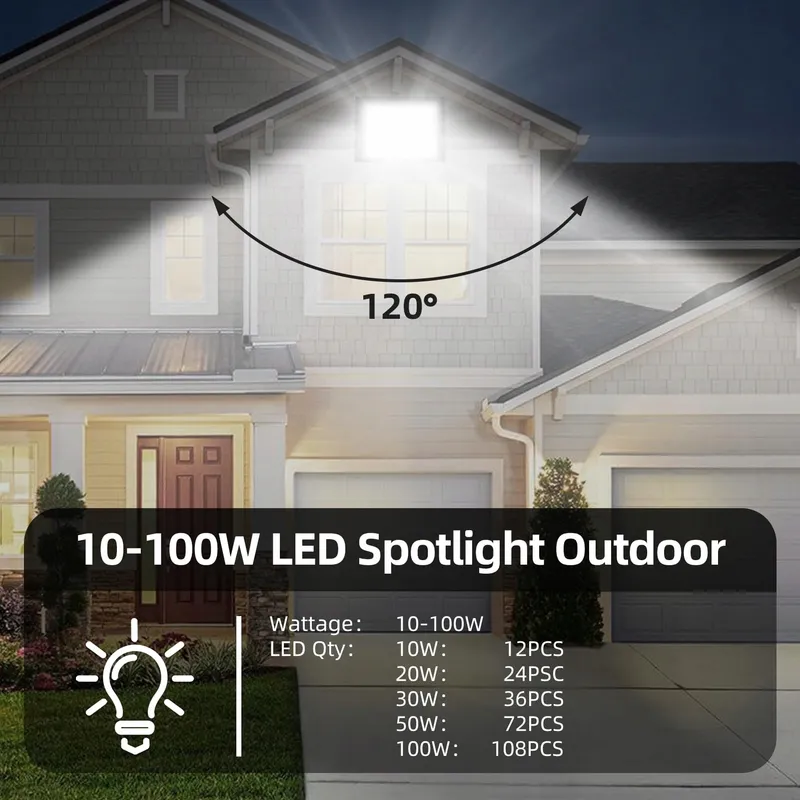 WOWSPEED LED Schijnwerper Buiten Warmwit Kabel 300cm IP65 50W — foto 3