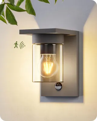 EDISHINE Buitenwandlamp Bewegingsmelder E27 IP44 Antraciet — miniatuur 1