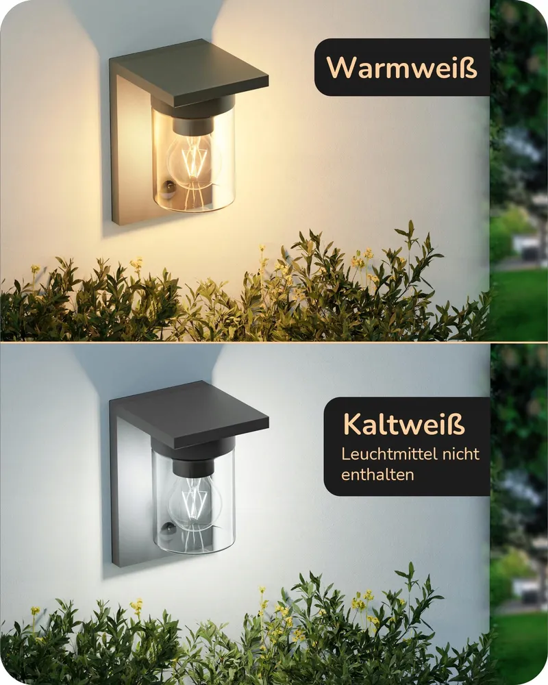 EDISHINE Buitenwandlamp Bewegingsmelder E27 IP44 Antraciet — foto 8