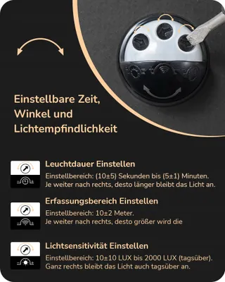 EDISHINE Buitenwandlamp Bewegingsmelder E27 IP44 Antraciet — miniatuur 4
