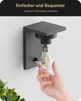 EDISHINE Buitenwandlamp Bewegingsmelder E27 IP44 Antraciet — miniatuur 9