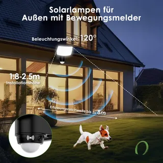 BENMA Solar Buitenlampen met Afstandsbediening Bewegingssensor 2 Stuks IP65 — miniatuur 6