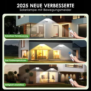 BENMA Solar Buitenlampen met Afstandsbediening Bewegingssensor 2 Stuks IP65 — miniatuur 8